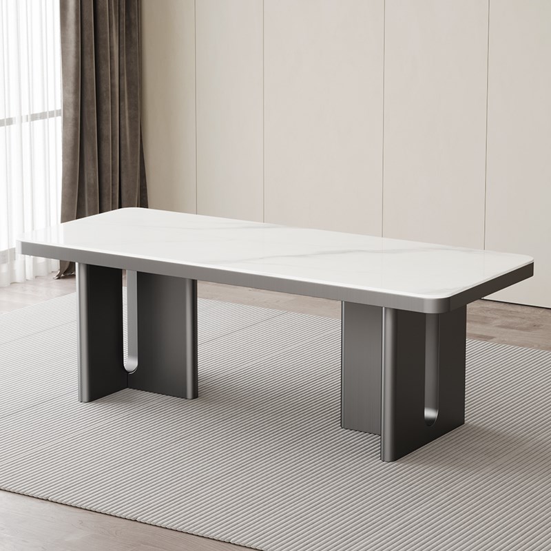 高端奢石不锈钢桌脚桌腿支架定制大理石K岩板餐桌脚办公茶桌腿底