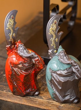 陶瓷关公摆件伟人雕塑像