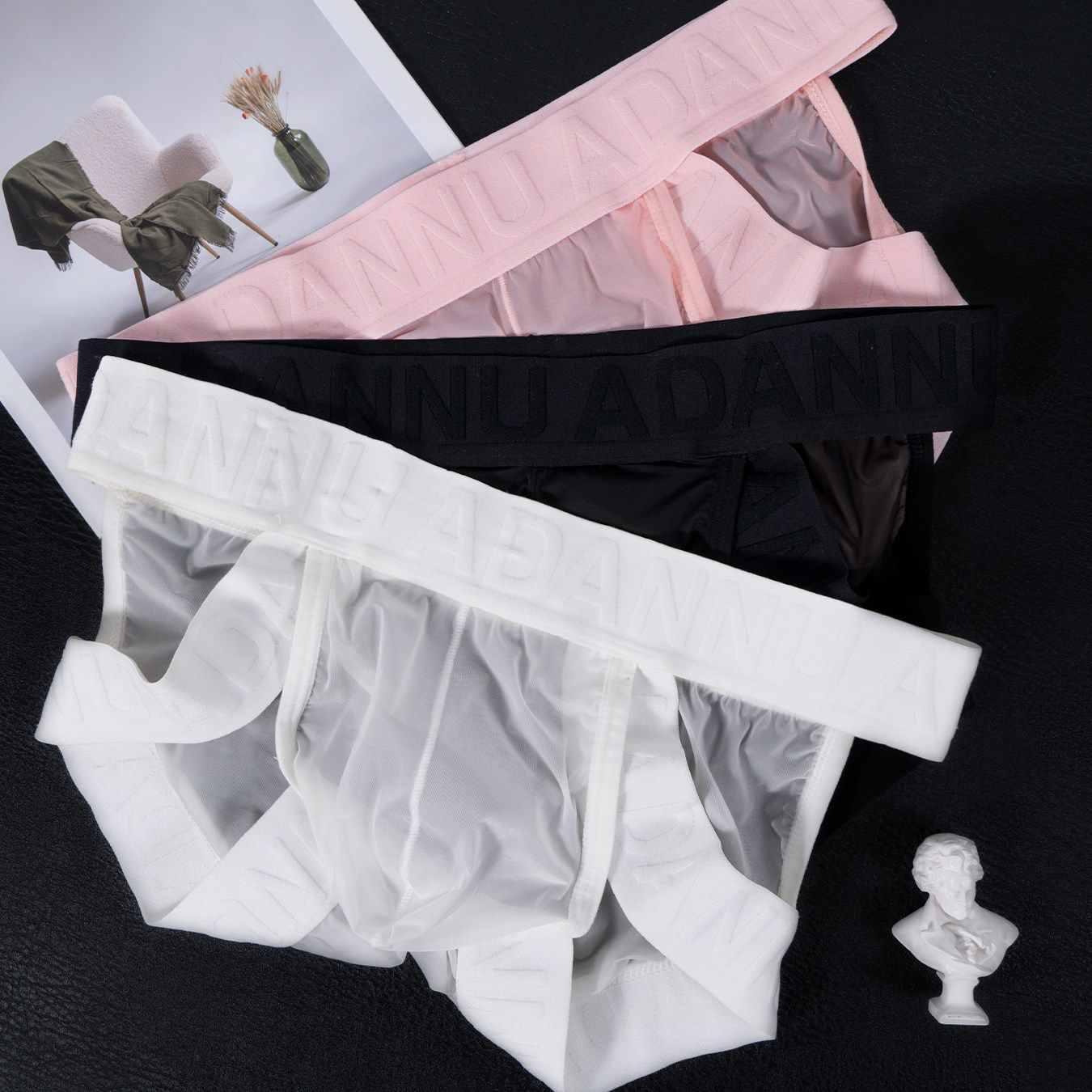 ADANNU男士超薄透明内裤国风浮雕低腰镂空三角裤性感情趣纯色运动,女士内衣/男士内衣/家居服,男三角内裤,淘宝优惠券,粉丝福利购,淘宝优惠卷