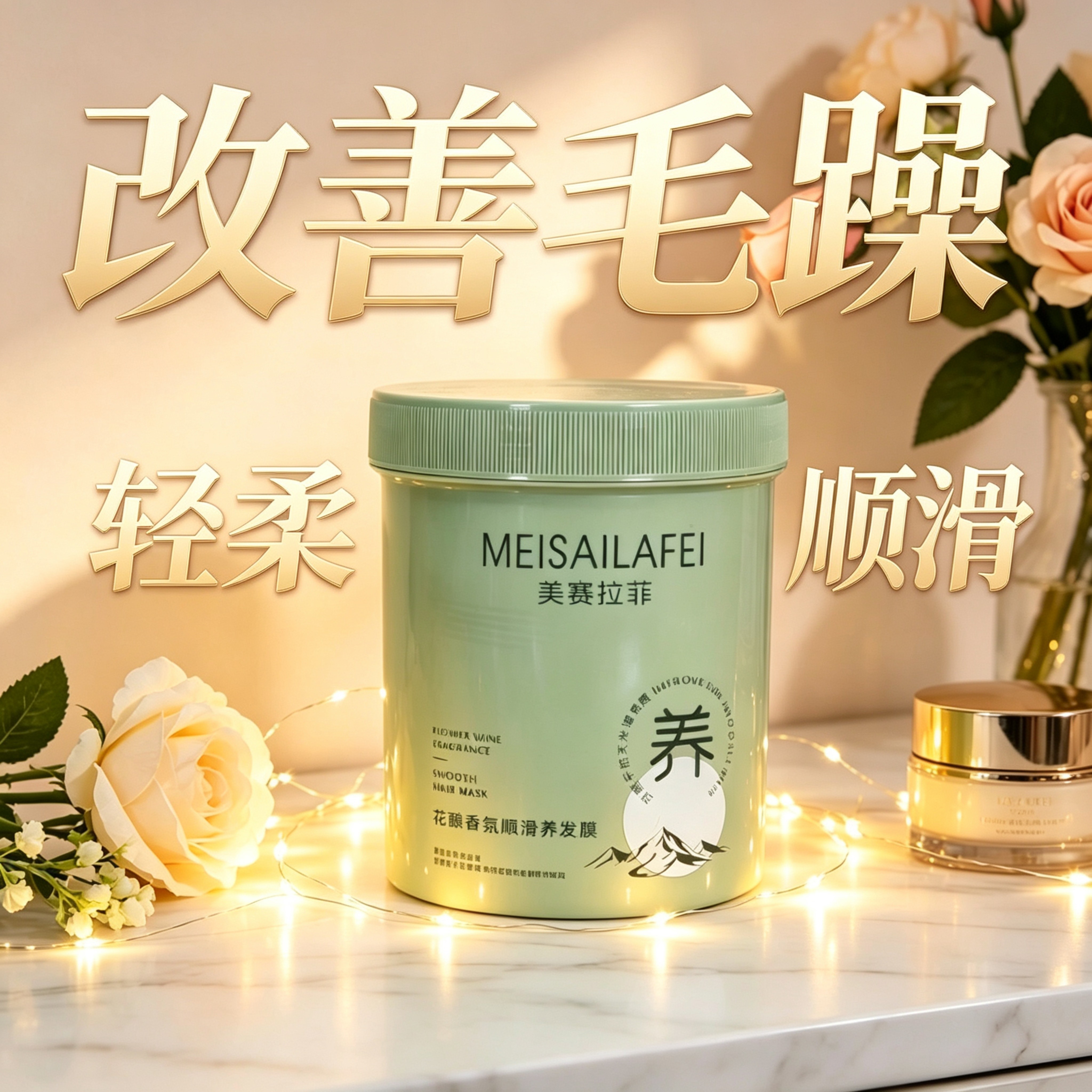 美赛拉菲花酿香氛顺滑养发膜营养补水护发素免蒸发膜倒膜柔顺发质