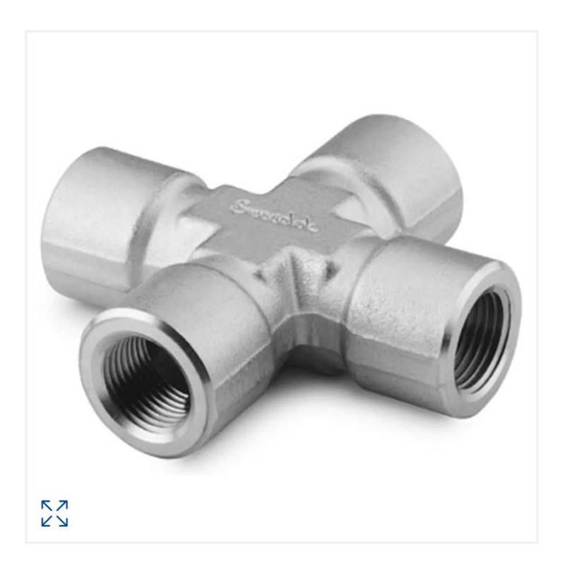 世伟洛克不锈钢公h称管接头,四通,1/4 in. 内螺纹 NPT,SS-4-CS