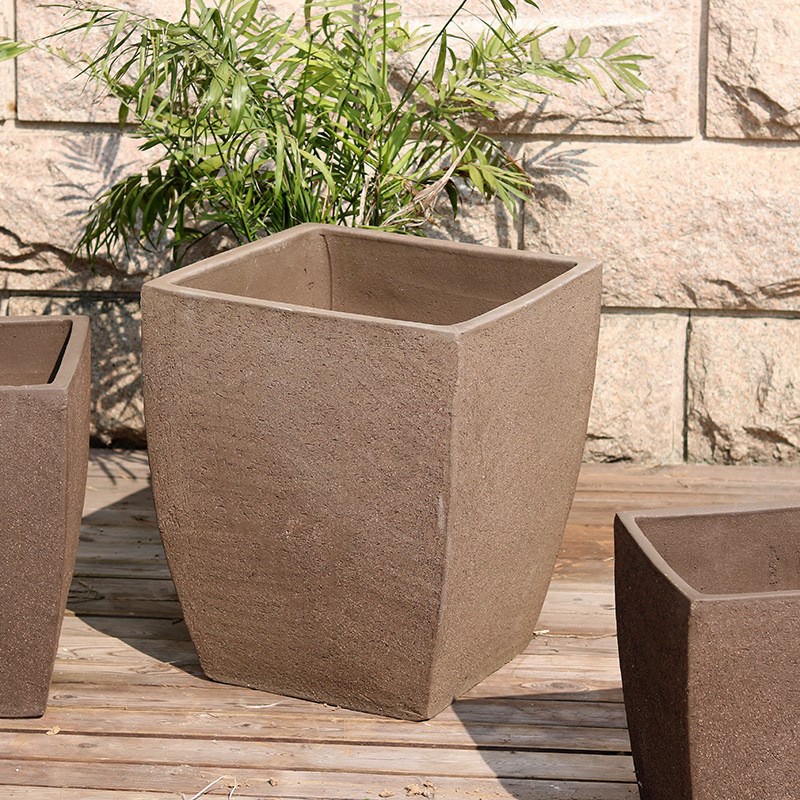 特大号落地粗陶罐大花盆庭院别墅商场紫砂O陶瓷水泥手工大花缸