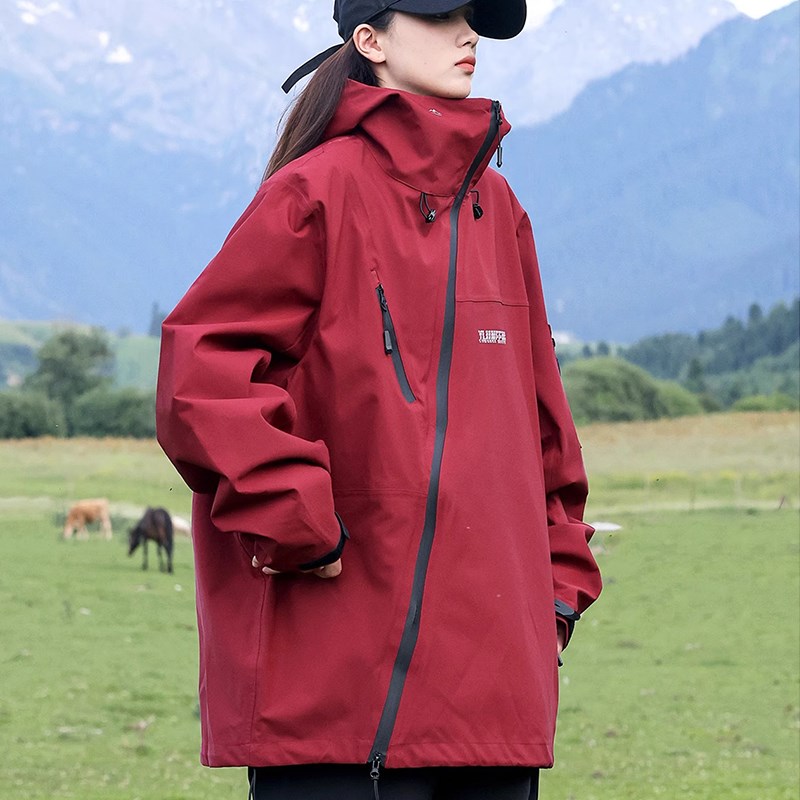 ASOL冲锋衣女款宽松夏天季防晒新款户外防水三合一登山服外套男款