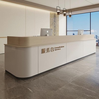 公司前台接待台简约现代服务台美容院酒店柜台桌收银台咨询台定制