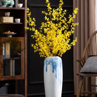 新中式轻奢落地花瓶客厅电视柜居家玄关艺术干花装饰陶瓷摆件大号