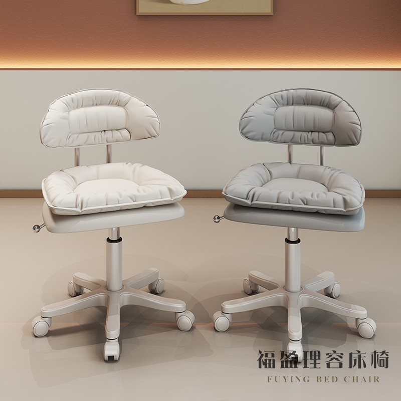 新款美容凳子美容院专用升降大工椅滑轮凳子N理发店美甲靠背可升