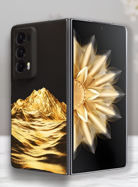 适用荣耀MagicV2/V3轻薄折叠屏手机壳磁吸V2至臻版裸机感后盖简约金山防摔HonorMagicV5/VS3高级感时尚硬壳