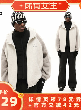 【所有女生直播间】NEVER EMPTY拼接仿羊羔毛外套