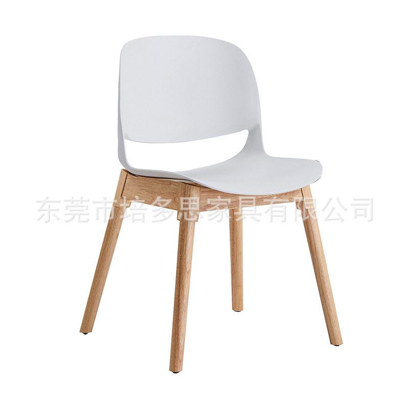 简约靠椅马卡龙色系家用餐桌舒适洽谈餐椅洽谈咖啡厅休闲椅木脚椅