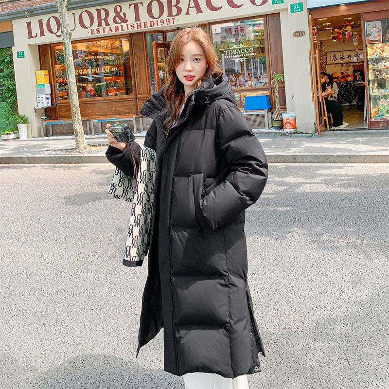 2024网红爆款奶呼呼棉服加长款过膝棉衣冬季O加厚羽绒棉服女面包