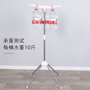 晾衣架落地单杆伸缩家用室内可旋转移动晒衣架阳台U折叠简易挂衣