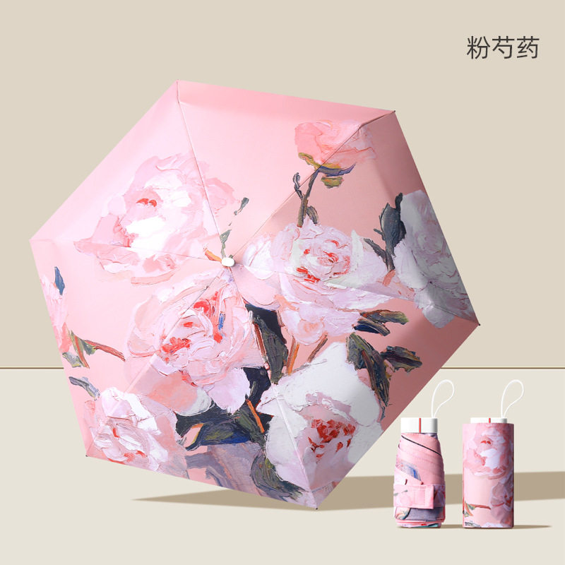 德国高端玫瑰太阳伞女神防晒防紫外线小巧便携迷你超轻两用遮阳伞