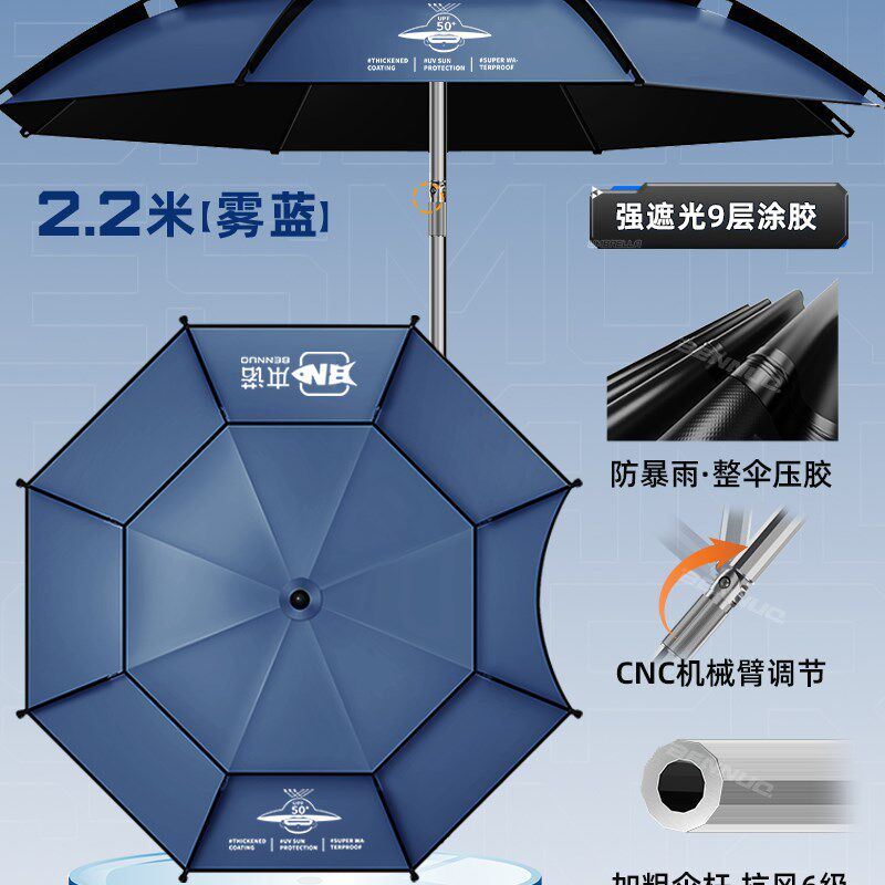 本诺碳素钓鱼伞2025新款大钓伞户外专用新型钓鱼遮阳专业拐杖雨伞