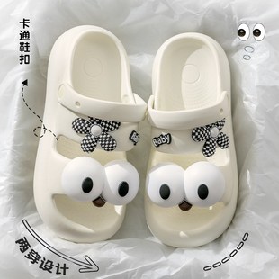 女款 2025新款 可爱厚底凉鞋 夏季 时尚 F外穿踩屎感沙滩防滑两穿拖鞋