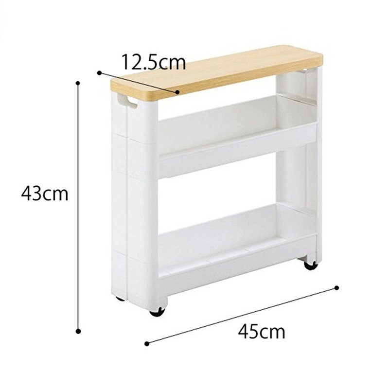 新品利快夹缝收纳柜日本原装进口厨房缝隙柜可推拉带轮收纳推车