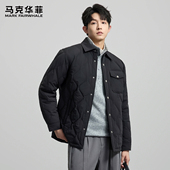 马克华菲2025冬季 潮流简约休闲风翻领轻薄羽绒服男保暖外套 新款