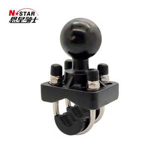 厂家现货兼容圆管工业导航仪支架双U型栓1.5英寸球头农机叉车支架