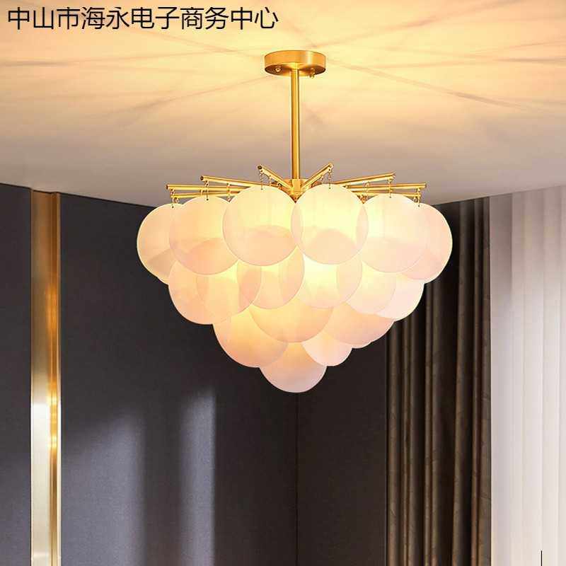 轻奢全铜吊灯餐厅主卧室灯现代简约创意网红灯具北欧公主房间灯饰