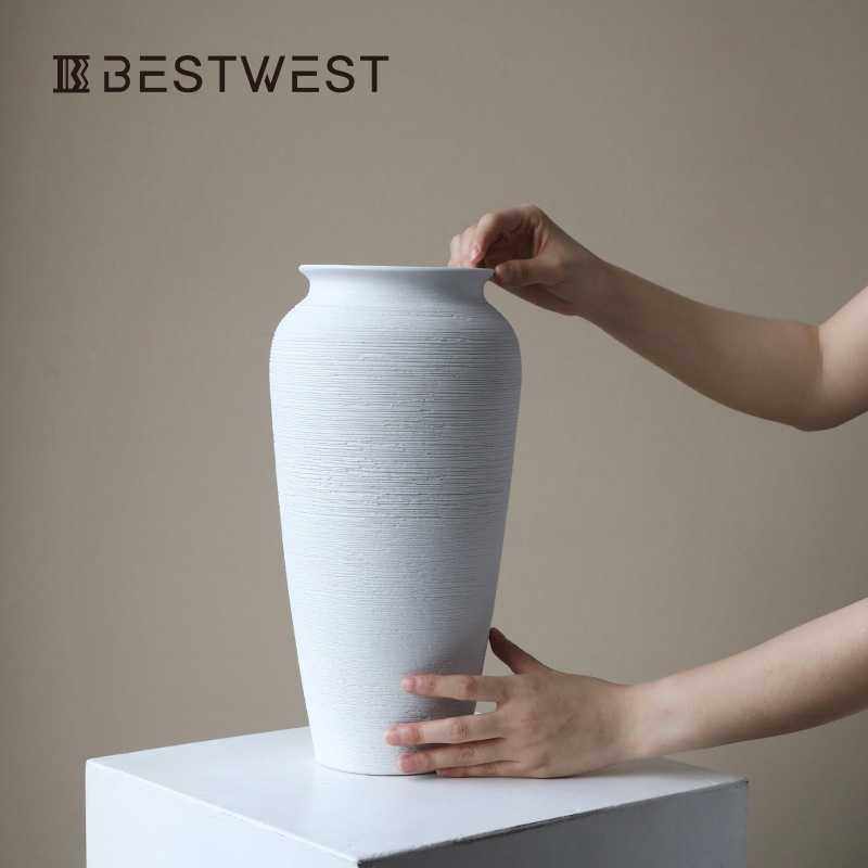 BESTWEST创意拉丝花瓶陶瓷摆件侘寂风干花插花陶罐轻奢艺术风客厅,玩具/童车/益智/积木/模型,垂直悬浮玩具,淘宝优惠券,粉丝福利购,淘宝优惠卷