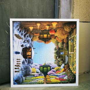 拼图框架风格实木相框画框片片片拼图框挂墙