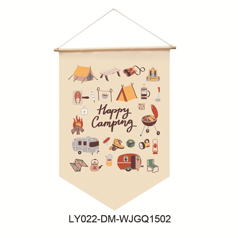 新款帆布露营旗帜营地挂旗野营氛围挂布户外露P营装饰露营气氛道