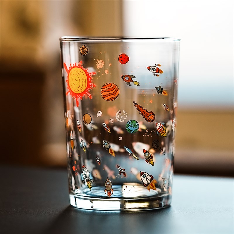RP太空之旅火箭杯创意涂鸦精酿啤酒杯夏日.果饮玻璃杯