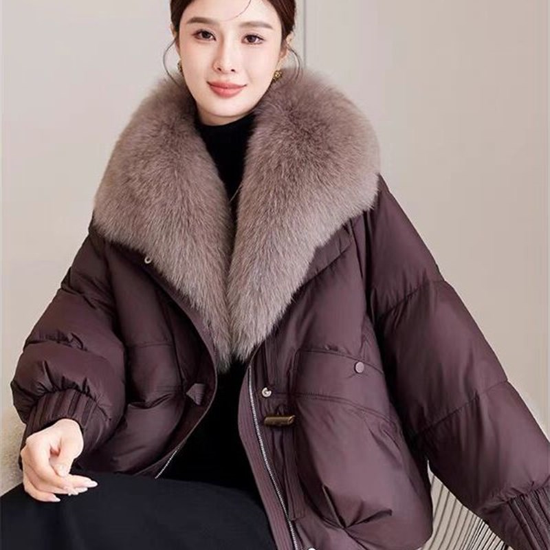 2025冬季新款淡季棉p衣女式短款西式减龄宽松棉衣女式超大皮领加
