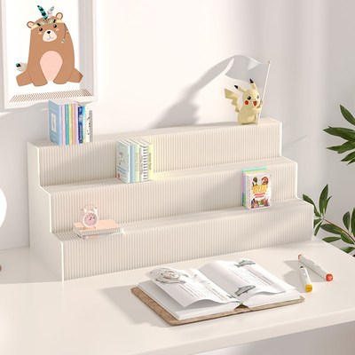 纸质桌面展台甜品布置陈列架时尚折叠置物台展会展示架阶梯展示台