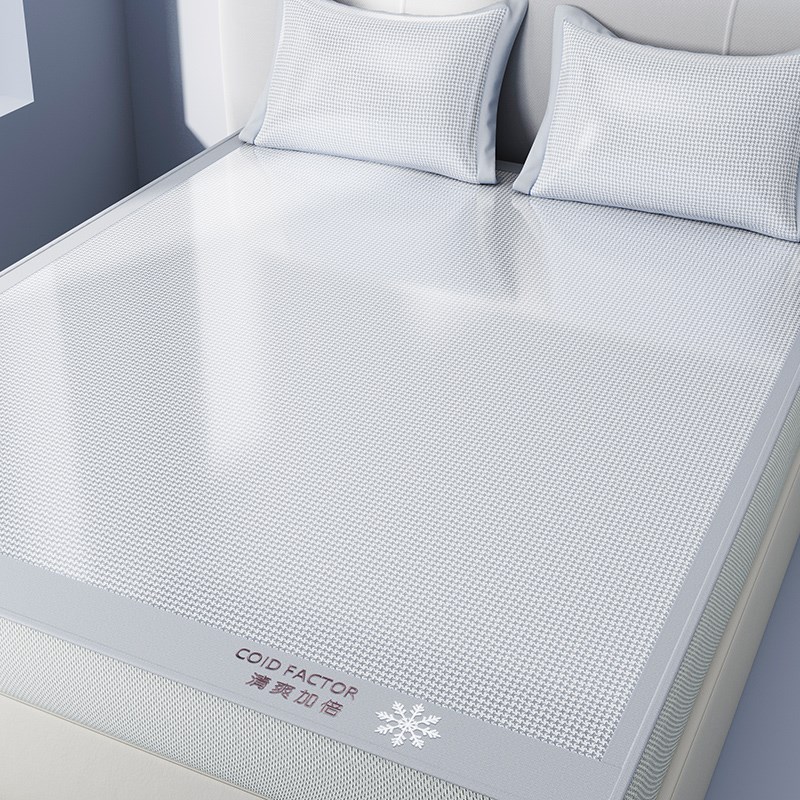 夏天类冰丝藤席20新款家用凉席学生宿舍单人可折叠空调软席子3