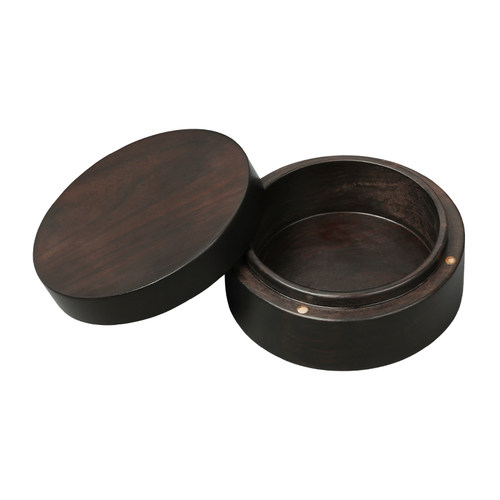 黑檀木印泥盒 实木创意印缸 篆刻用印泥缸 梨木印泥盒