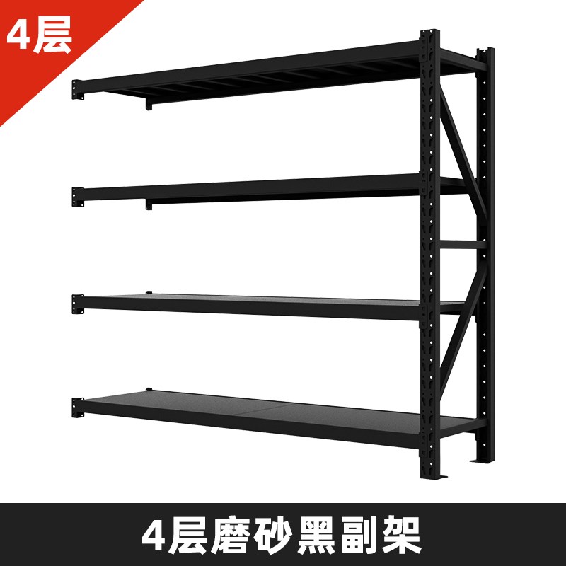 黑色货架置物f架落地铁架子多层重型仓储菜鸟仓库储物架家用展示