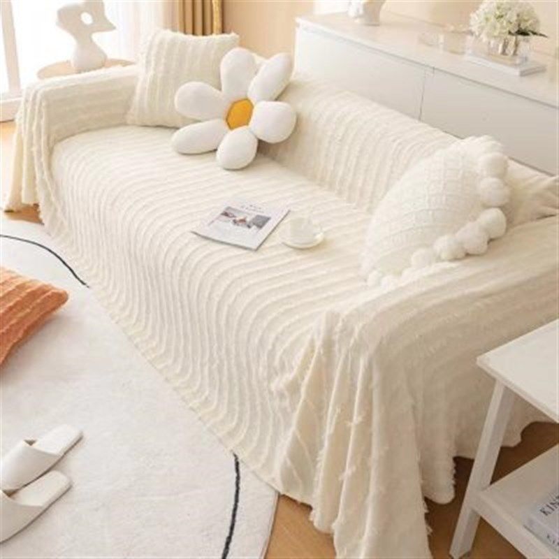 风奶油色客厅沙发巾少女心沙发盖巾防滑盖布沙发罩,居家布艺,床头柜盖布,淘宝优惠券,粉丝福利购,淘宝优惠卷