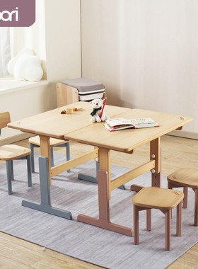 ooi泰迪实木早教学习桌椅儿童课桌男孩女孩家用写字桌升降