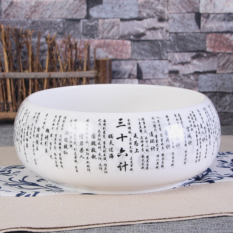 青花瓷茶洗陶瓷小号白瓷水洗碗盆栽功夫茶具茶道大号杯洗笔洗