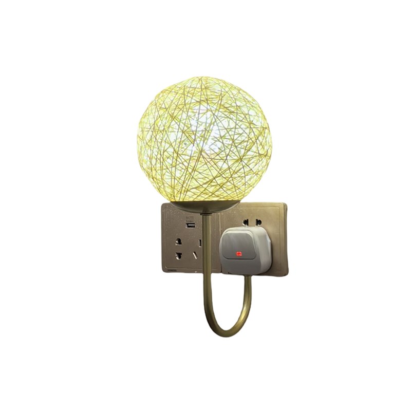 插电带关床头灯led壁灯卧室小夜灯免布线三插座式氛围灯