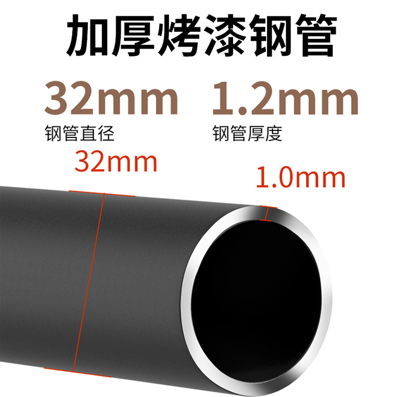 2管加粗黑色不锈钢阳台测顶装固定式晾衣杆家用室内外飘窗晒衣杆