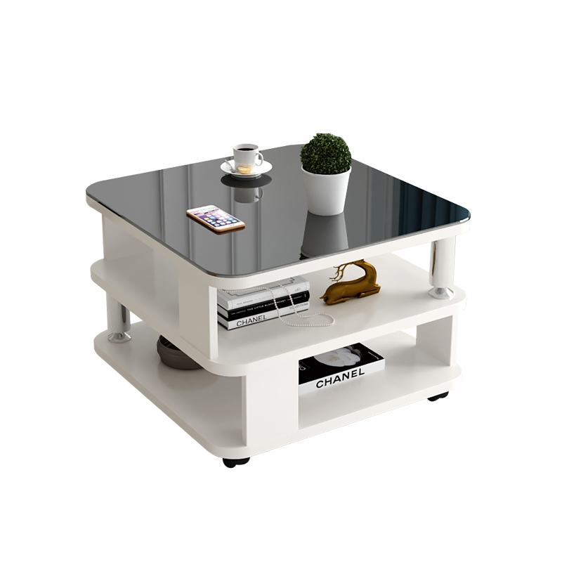 可移动小茶几现代家用小户型桌子客厅沙发边几阳台带轮小方桌