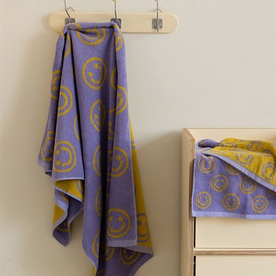 月光集乐意全棉精梳棉三色提毛巾柔软吸水面巾加厚爱浴巾