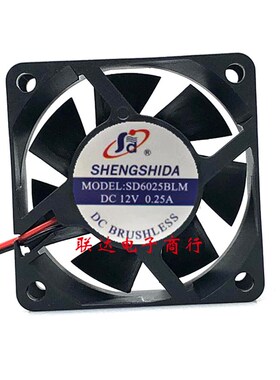 SD6025BLM 全新盛仕达SHENGSHIDA DC12V 0.25A 6CM 6025 散热风扇