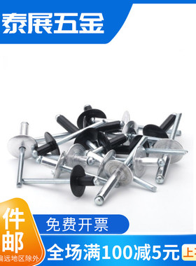 抽芯铆钉新品白/黑大帽铝制大头拉钉大帽子M3.2M4-M5抽芯铆钉装潢