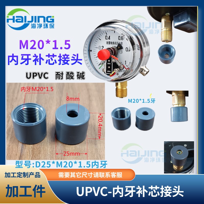 M20*1.5压力表 UPVC塑料内丝 内牙补芯接头