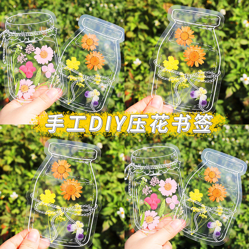 植物树叶标本塑封膜干花书签拾秋手工diy材料包儿童创意瓶子压花