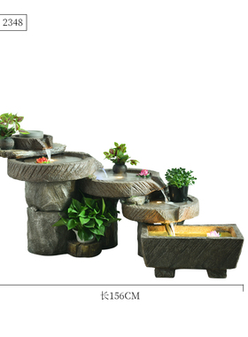 创意大假山喷泉流水摆件鱼池园林造景阳台庭O院室内软装饰水系景