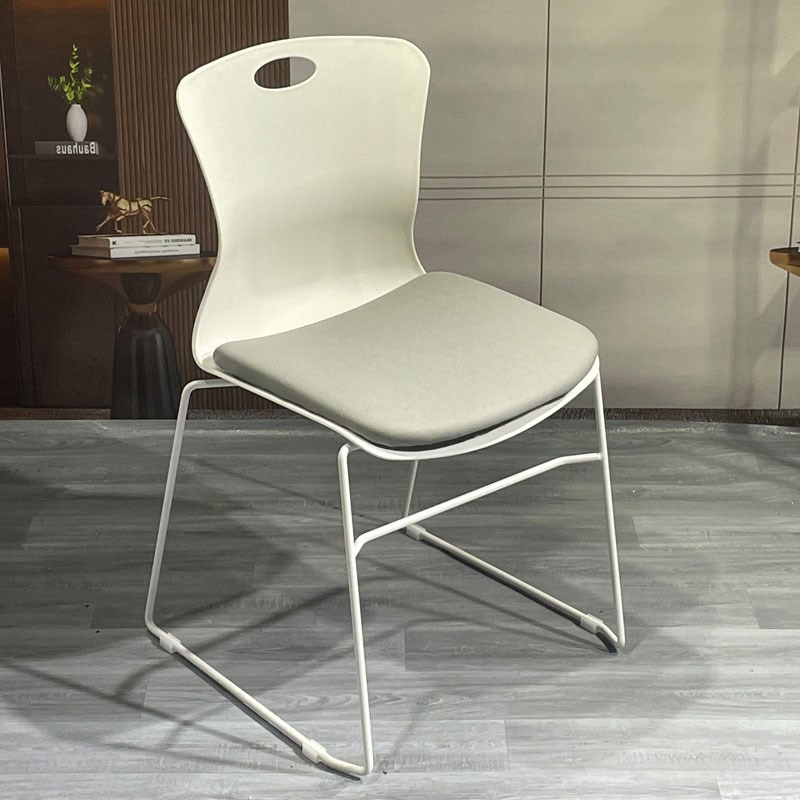 会议培训椅可叠落弓形无扶手简约座椅洽谈会议P室会客靠背办公椅