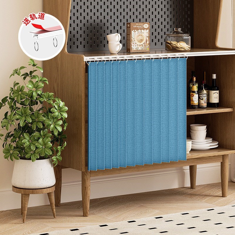 热销厨房折叠h遮挡帘免打r孔橱柜置物架磁吸防尘帘开放式柜门拉帘