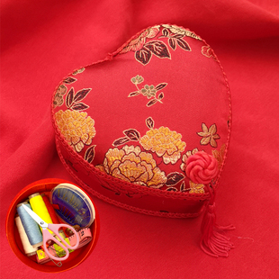 婚庆针线盒结婚百宝箱陪嫁新品迷你可爱小阵线盒中国风多功能便携