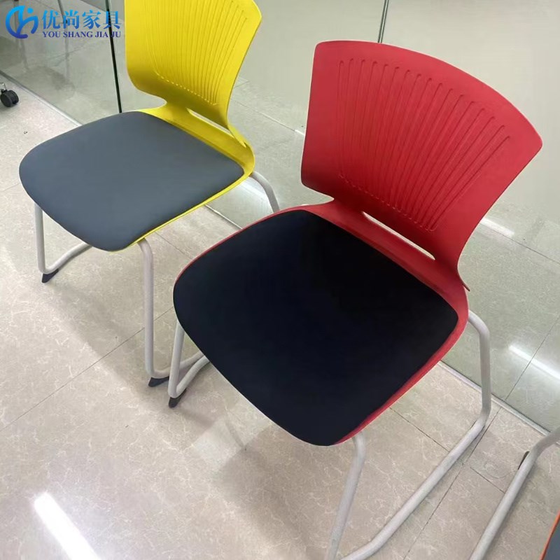 彩色培训椅可叠落会客p椅椅塑钢会议椅餐椅茶水间休闲椅洽谈接待