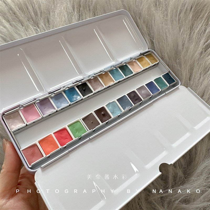 视爵高级灰定制木盒装 美甲水彩F彩绘低饱和度水彩颜料分装
