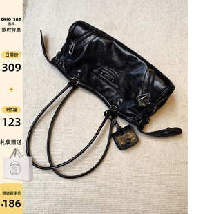 黑色法棍包日常通勤手提单肩包 2025新款 南风Chio2nd 腋下包包女式