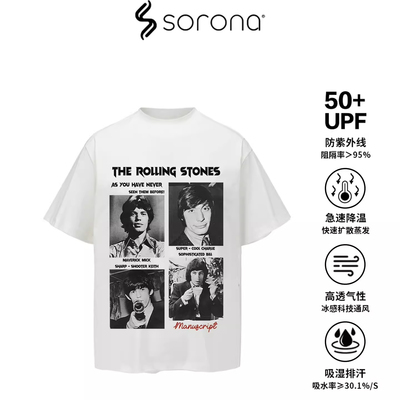 人像乐队短袖 数码直喷Sorona索罗娜冰感短宽boxyT恤